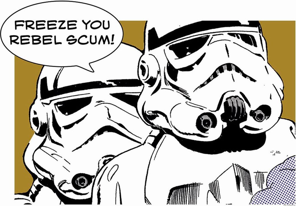 Disney Poster Star Wars Stormtrooper Ockergelb, Schwarz und Weiß - 610244 - 70 x 50 cm