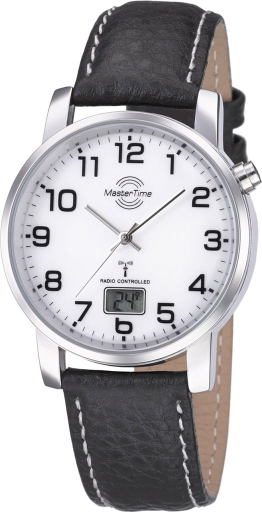 MasterTime Herren-Funkuhr MTGA-10294-12L, schwarzes Produktbild 
