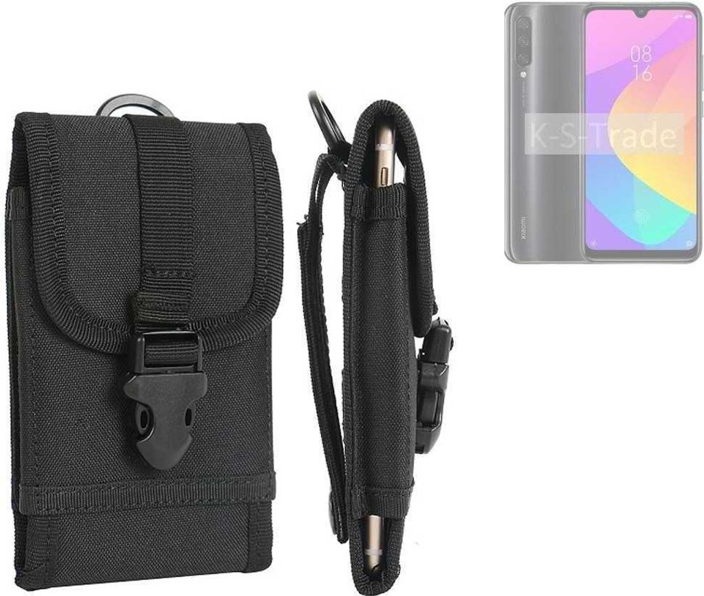 K-S-Trade Holster Handy Hülle kompatibel mit Xiaomi Redmi A3 Holster Handytasche Gürtel Tasche Schutz Hülle Robust Outdoor schwarz