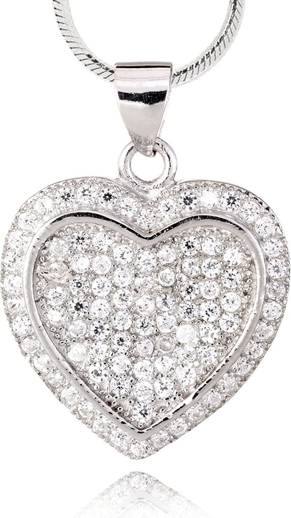 Damen Anhänger 2 Herze Silber 925 - mit Silber Kette 925 Produktbild 