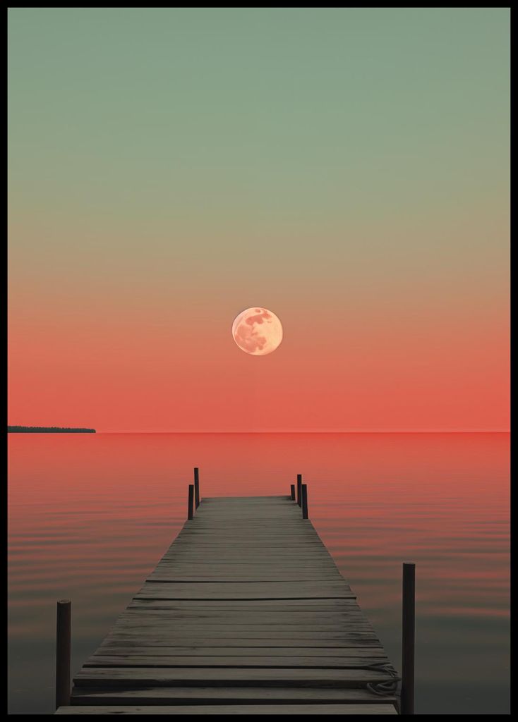 Plakat 67,5x95cm Mond über Wasser