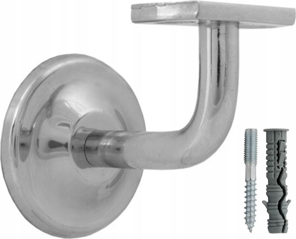 Geländerhalterung - Montageset - Chrom - Verchromt Metall - für Treppengeländer - für Flache Geländer