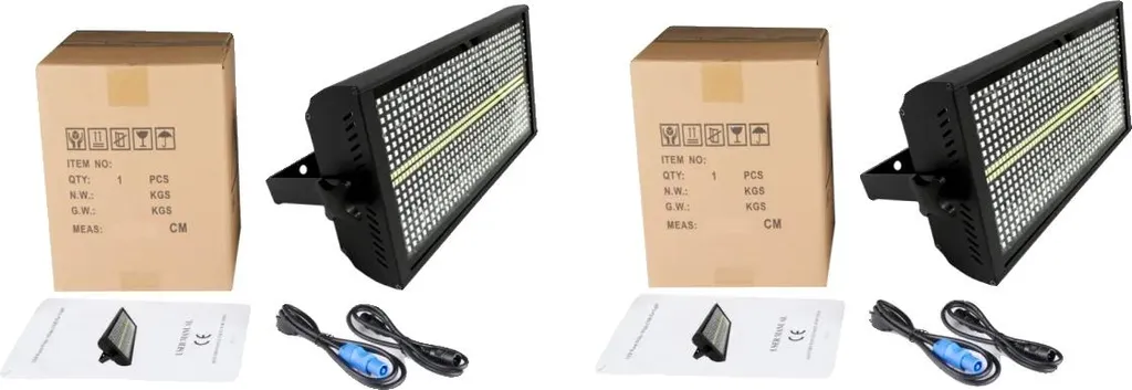 Projecteur de scène LED RGBW ultra-lumineux stroboscope Lot de 2 Prise UE