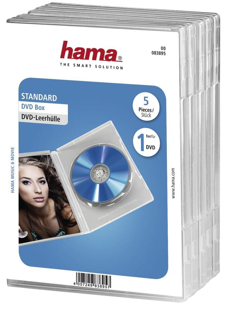 Hama 83895 CD-/DVD-hoes - Transparante hoes voor 1 CD/DVD Productafbeelding 