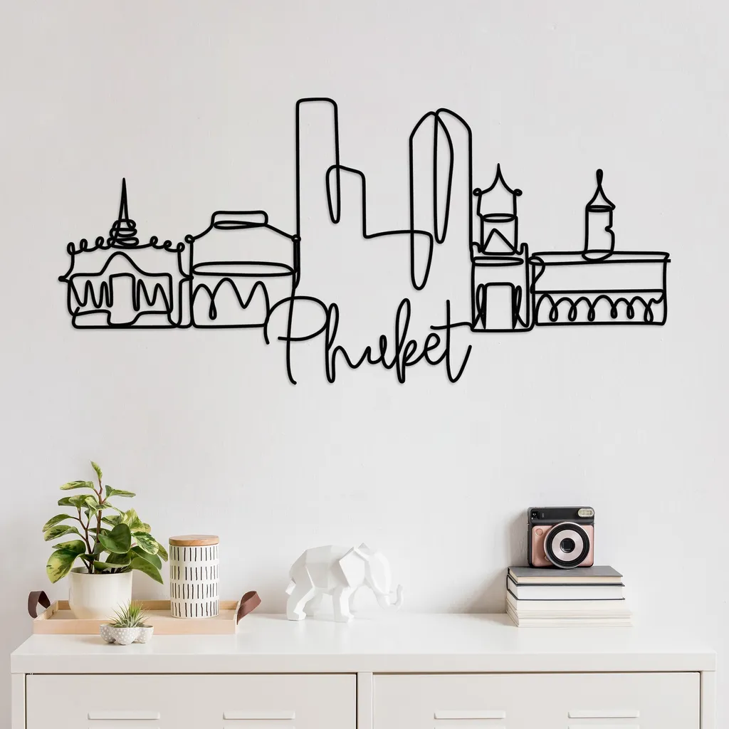 Wallity Phuket DYU1154 Decorazione in Metallo Nero per Interni
