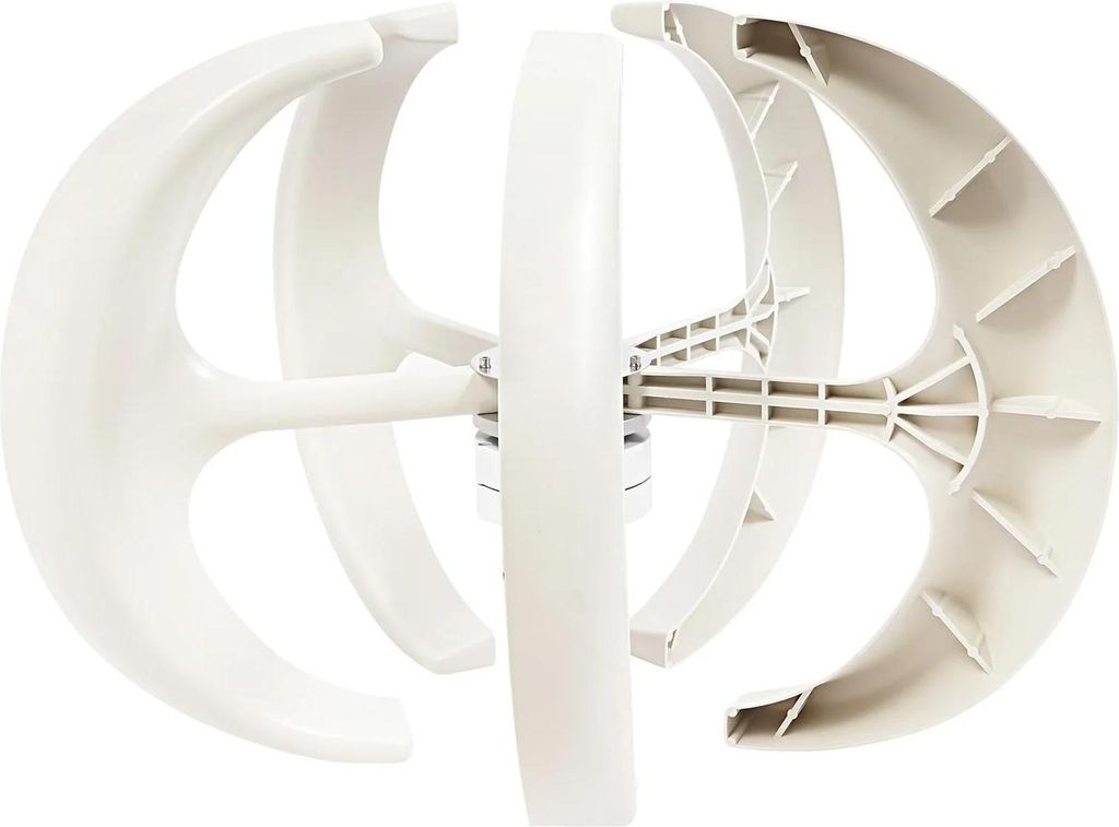 Windgenerator - Windturbine mit 5 Rotorblättern - 600 W - 24 V - Anlaufwind 2 m/s - IP67-Controller - Weiß