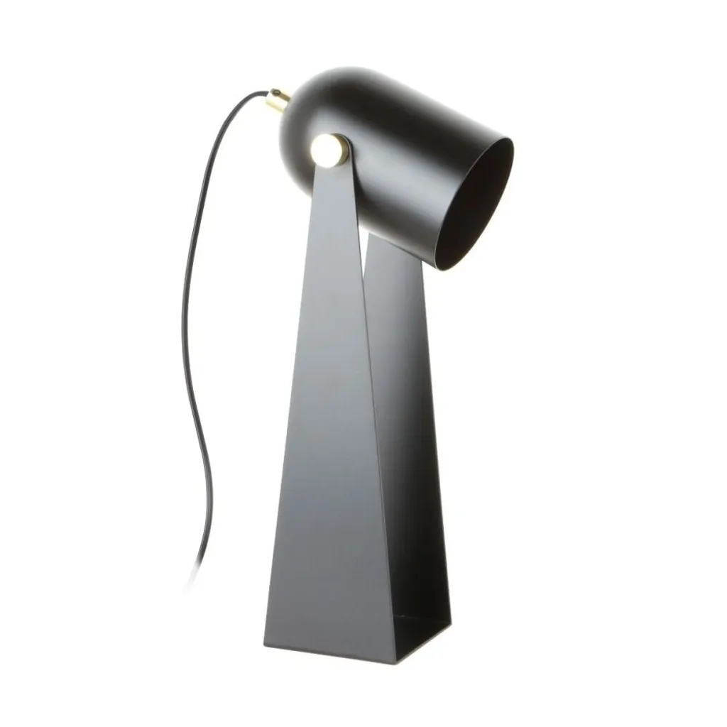 Lampada Scrivania Aries Zuma Line Nero Oro - Stile Industrial Moderno