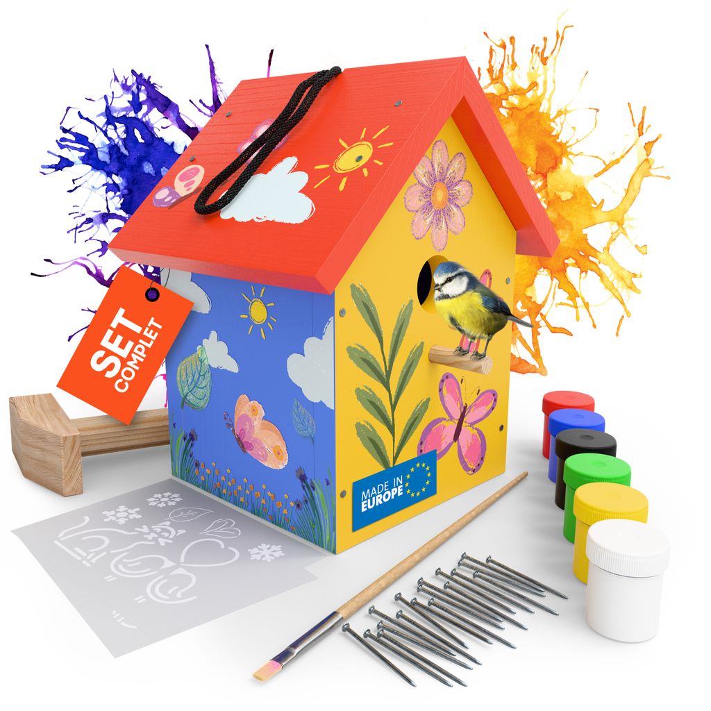 Eli® Kit de cabane à oiseaux en pin pour enfants comprenant Image du produit 