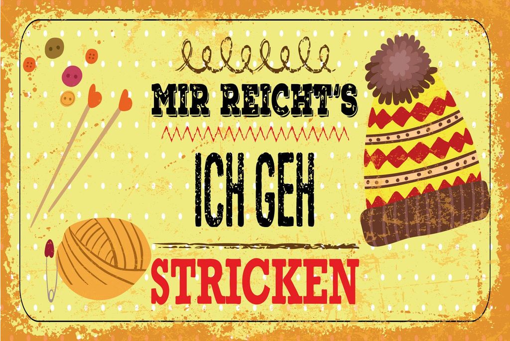 vianmo Holzschild 20x30 cm Mir reicht ́s ich geh Stricken