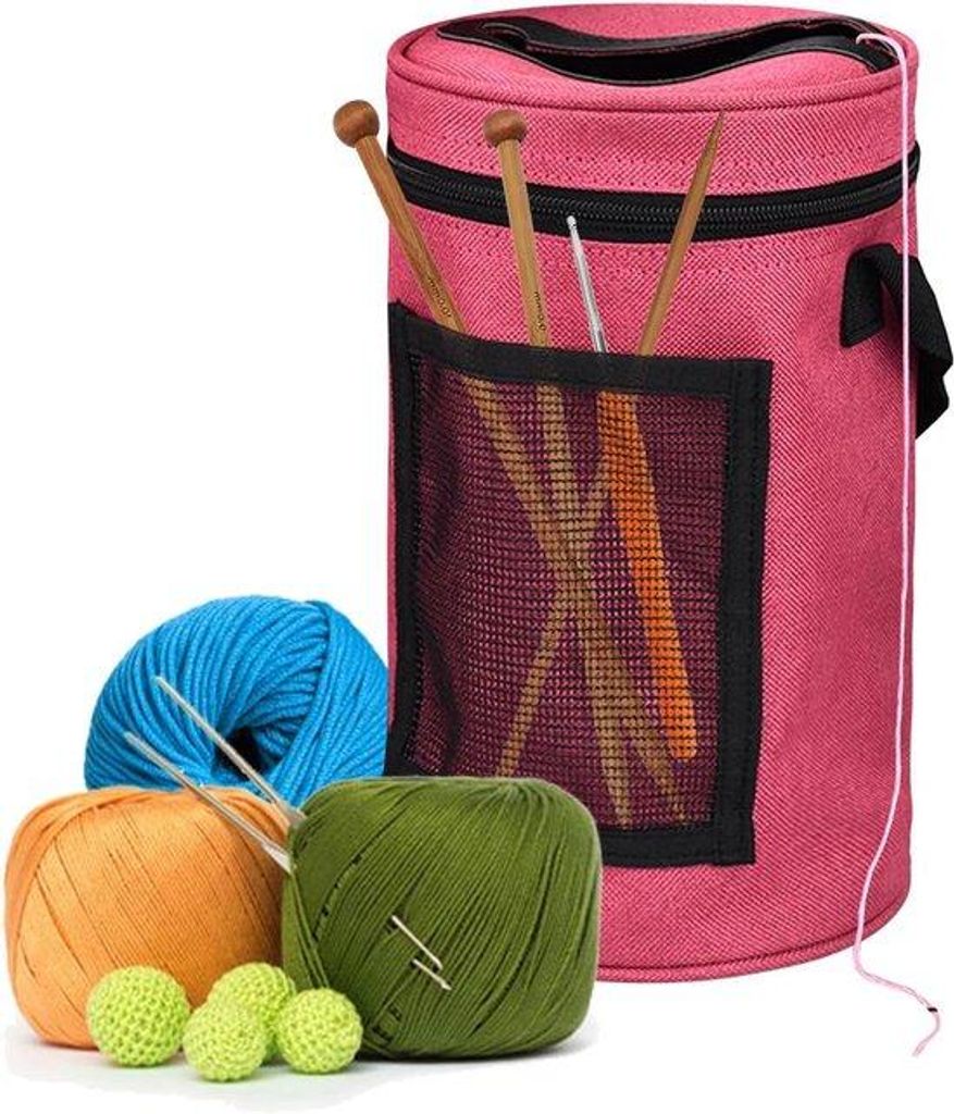 Handwerkskoffer - Reisbare Haaknaalden - Met Garen Gat - 15 x 25 cm - Rood