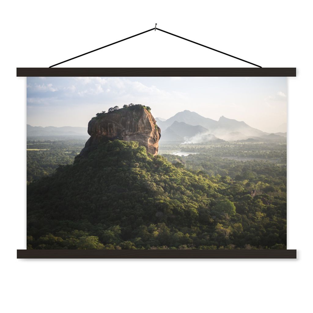 MuchoWow Textilposter Der Löwenfelsen von Sigiriya 150x100 cm mit schwarzem Rahmen - Schlafzimmer