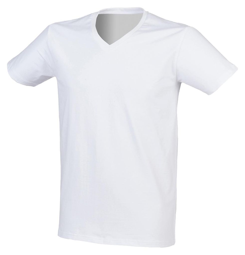 SF Men - T-Shirt V-Ausschnitt für Herren PC6335 (XXL) (Weiß)