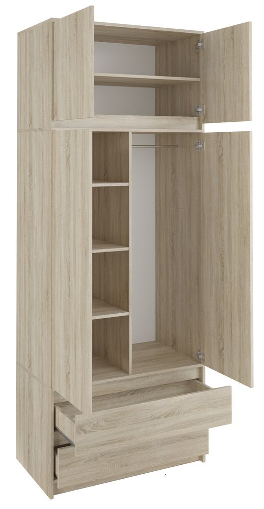 Framire Šatní skříň 90cm + nástavec B-9-N-TIP dub SONOMA Obrázek produktu 2