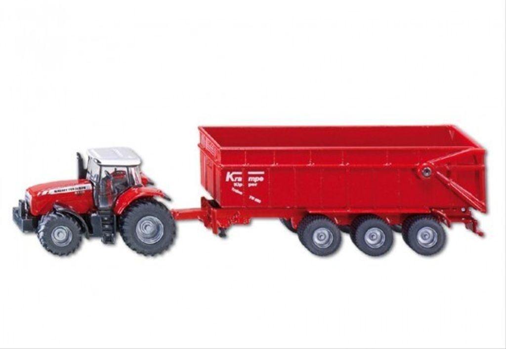 Siku Traktor mit Anhänger MASSEY FERGUSON rot ; 1844 Produktbild 