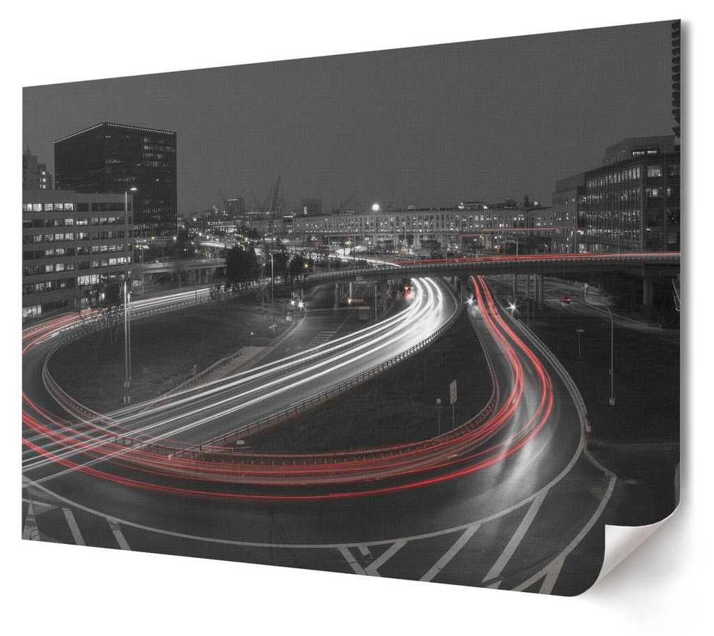 Stadtverkehr - Kunstdruck A4 - Fotografie- Wandbild für Wohnzimmer Schlafzimmer & Flur, Modernes Poster Wanddeko, Ungerahmt