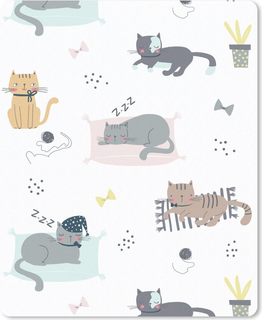 MuchoWow Mauspad Mousepad Katzen - Haustiere - Muster 19x23 cm - Mousepads - Maus Mat - Pad - Mausunterlage - Mauspads - Spielen