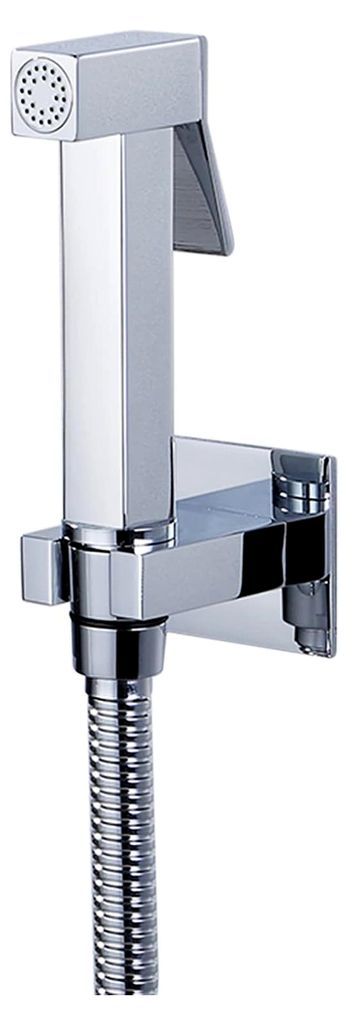 WC-Bidet-Sprühset, Bidet-Aufsatz for Toilette, Handbrause for WC-Set mit Schlauch, Messing, kein Bohren, kaltes Wasser, Chrom-Bidet-Duschsprühkopf