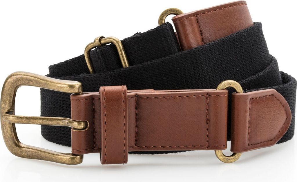 Asquith & Fox Kunstleder und Canvas Gürtel RW6144 (Einheitsgröße) (Schwarz)