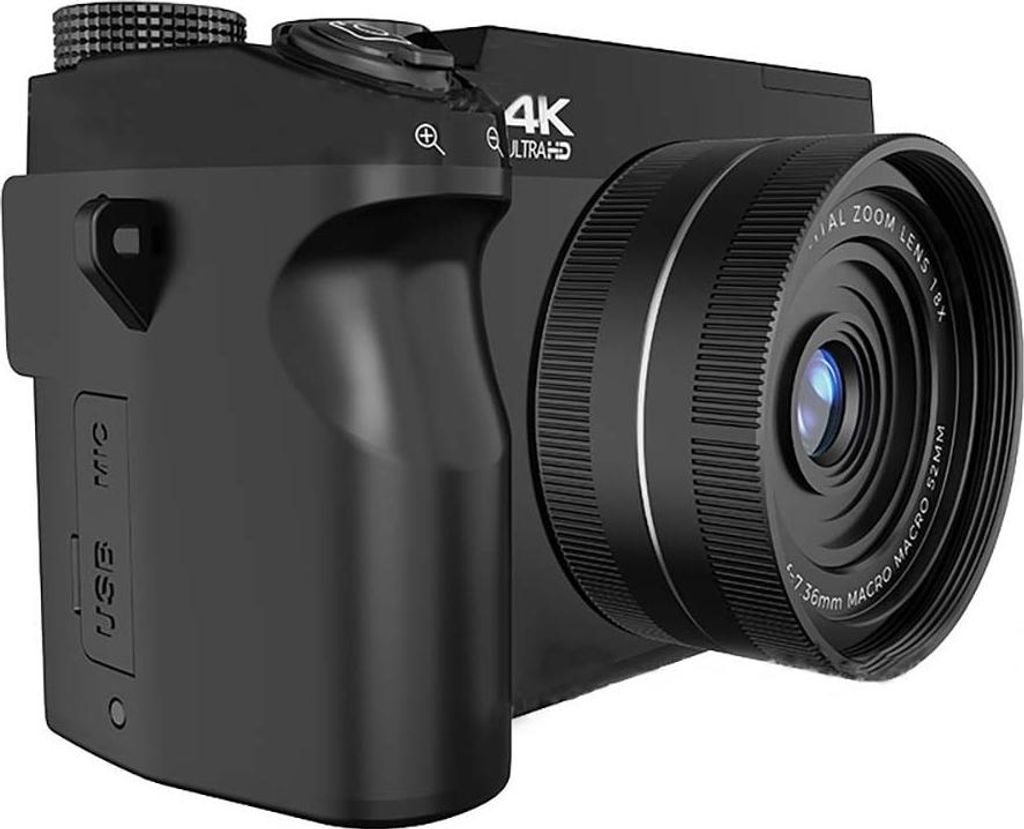 INF Einsteiger-Digitalkamera mit 75MP 4K & WiFi für Studenten Schwarz