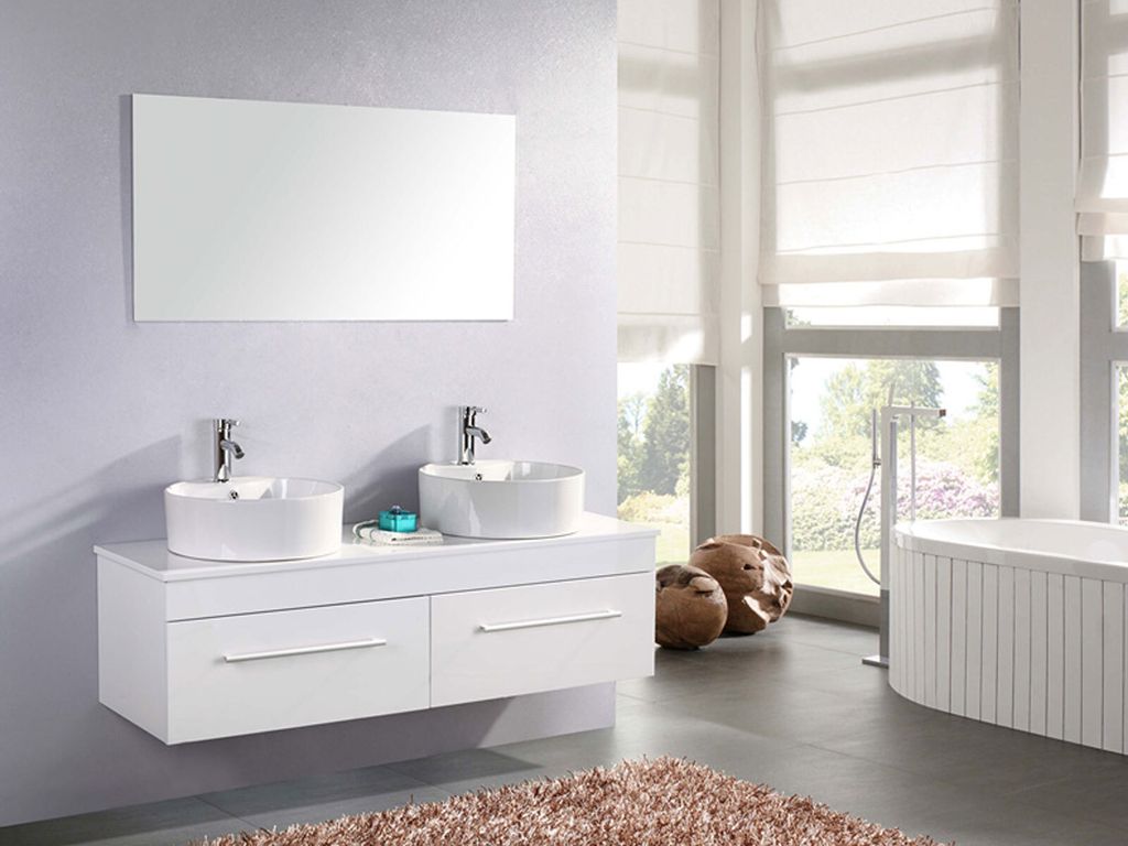 Badmöbel Badezimmermöbel Badezimmer Waschbecken Waschtisch Schrank Spiegel White Cardellino