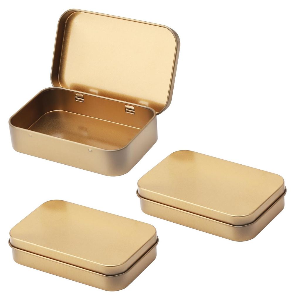 Roségoldene Metalldosen, 3er-Pack, Metalldose mit Deckel, kleine Aufbewahrungsdosen aus Metall, wasserdichte Metalldosen für Süßigkeiten, Münz...