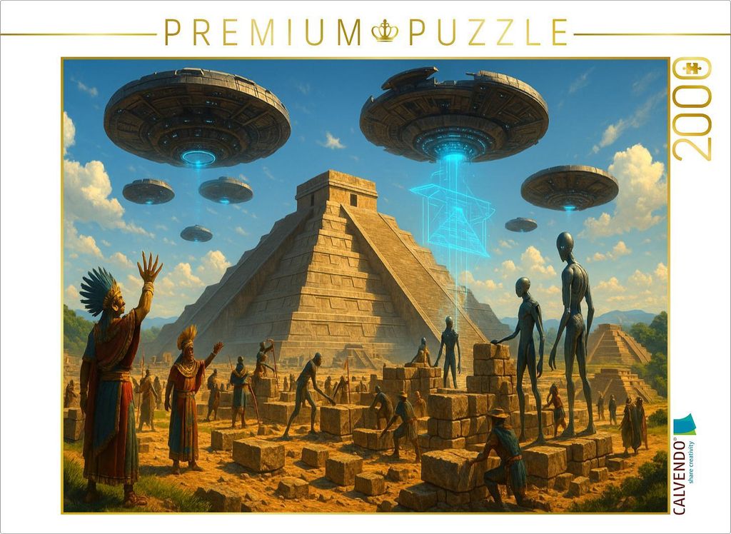 CALVENDO Puzzle Teotihuacán – Götterdrohnen am Werk | 2000 Teile Lege-Größe 90x67cm Foto-Puzzle für glückliche Stunden