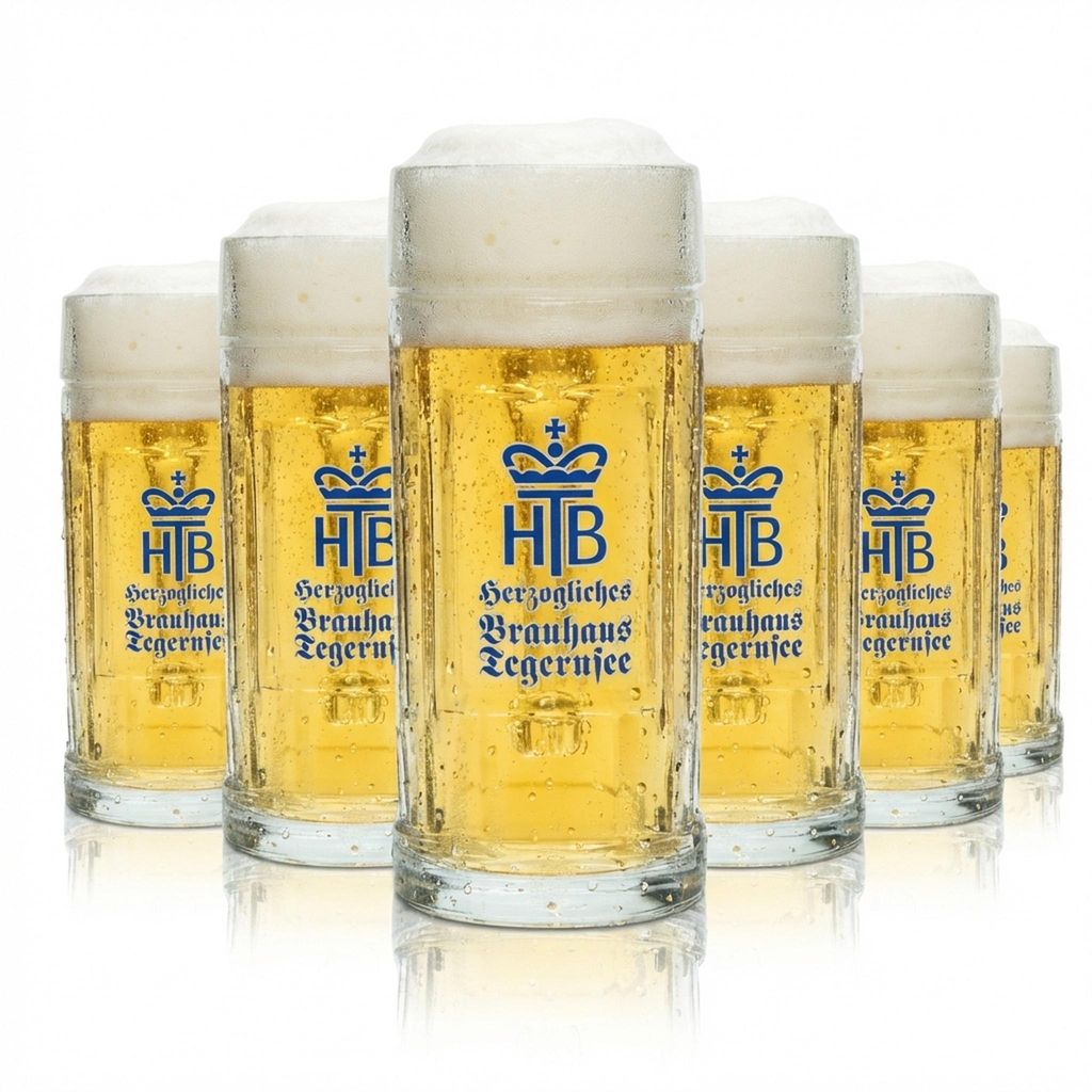 6x Tegernsee Bier Glas 0,3l Krug HB Seidel Gläser Henkel Produktbild 