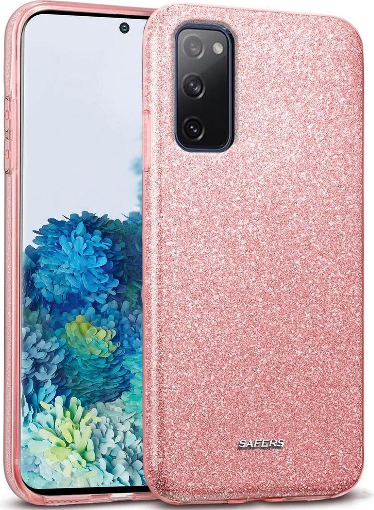 Conie Glitzer Schutzhülle für Samsung Galaxy S20 FE Hybrid Silikon Hard Case TPU Cover Hülle in Rosa
