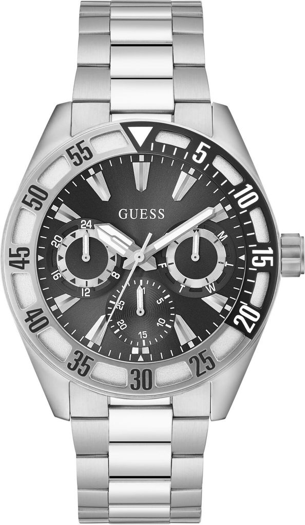 Guess Herren Uhr Armbanduhr Letterman GW0904G1 Edelstahl