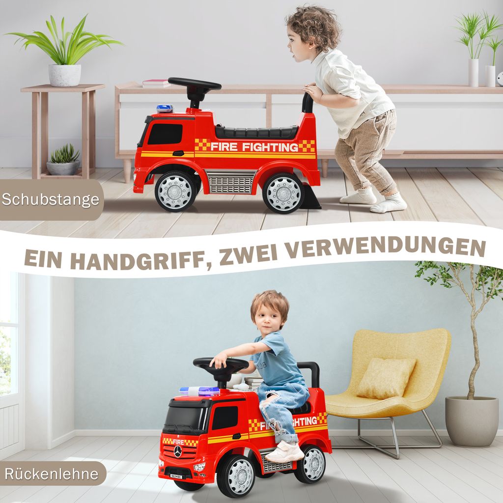 COSTWAY Mercedes Benz Kinder-Feuerwehrauto