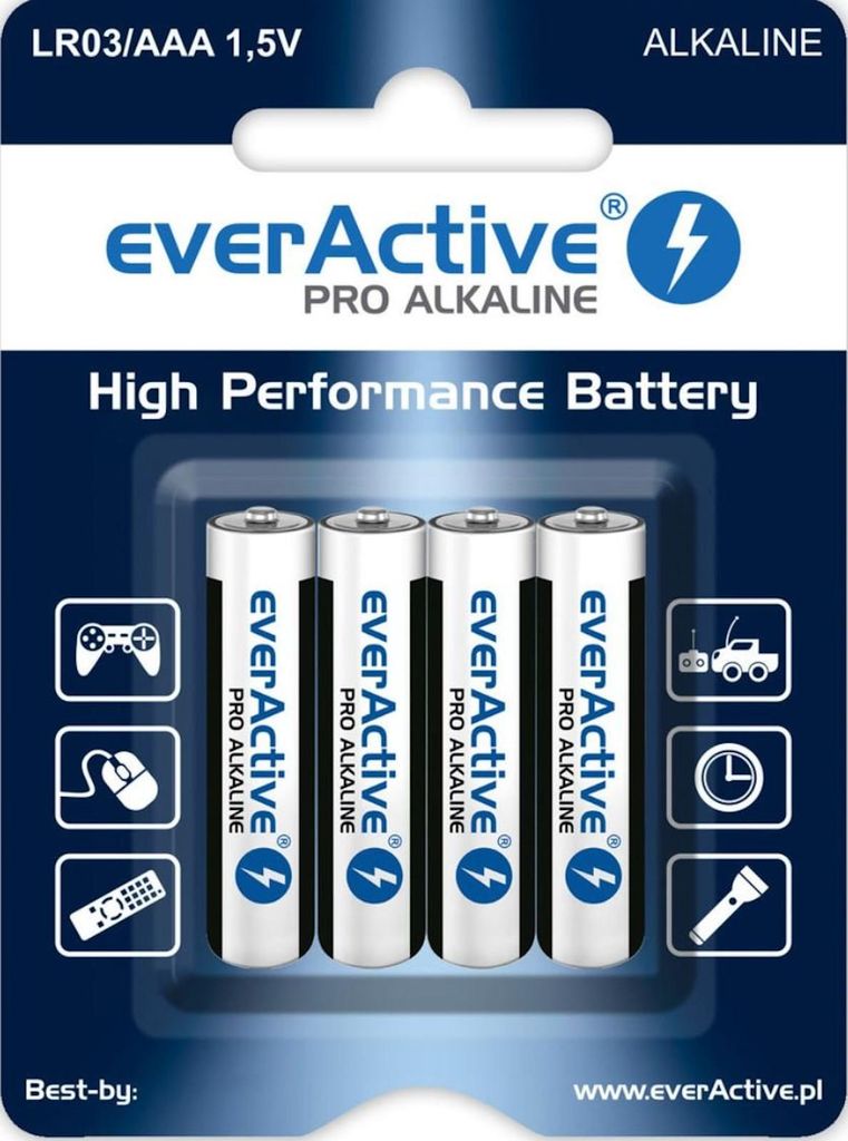 everActive AAA Batterien 4er Pack, Pro Alkaline, Micro LR03 Produktbild 