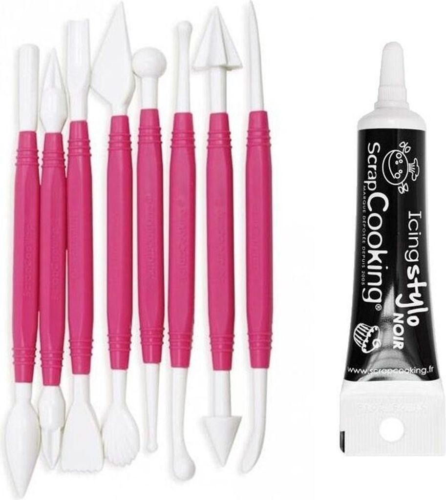 8 Zuckerteig-utensilien + Icing schwarzen Stift