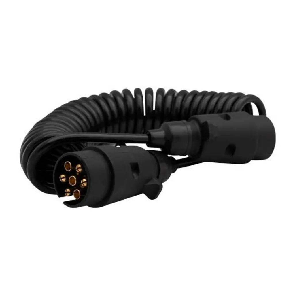 Câble spiralé 7 broches 12V anti-nœuds pour une connexion sûre et propre