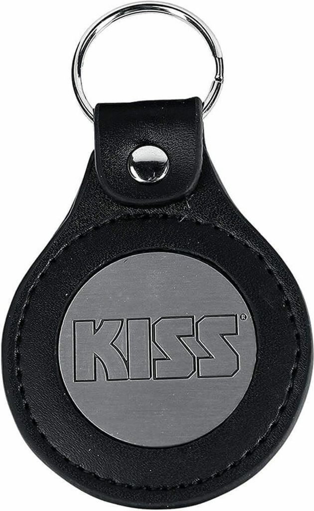 Kiss - Leder Schlüsselanhänger Logo RO7346 (Einheitsgröße) (Schwarz/Grau)