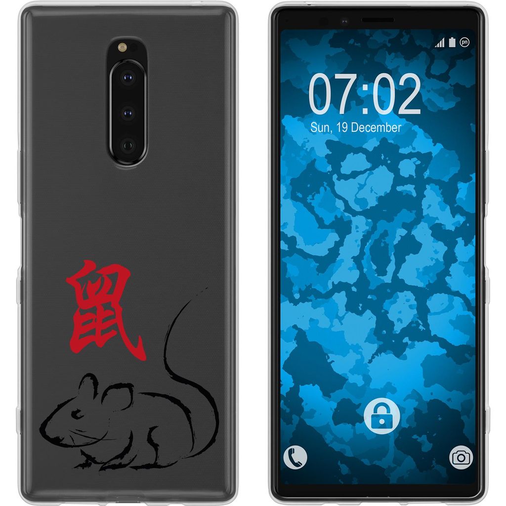 PhoneNatic Case kompatibel mit Sony Xperia 1 Silikon-Hülle Tierkreis Chinesisch M1
