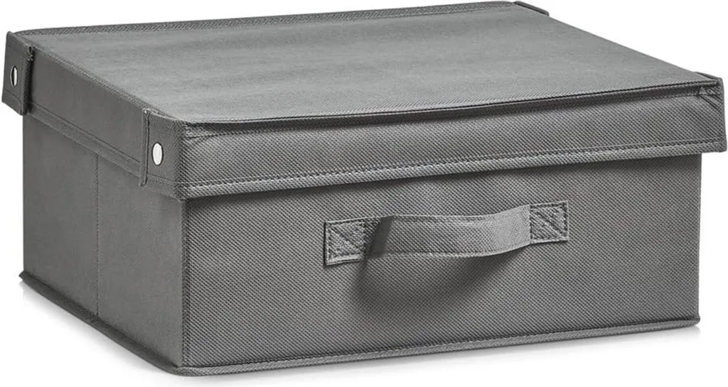 Boîte de Rangement pour Étagère Grise Zeller 33x28x15 cm Gain de Place