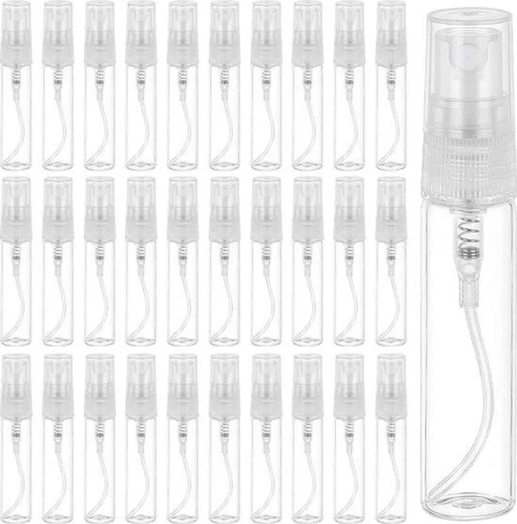 Atomiseurs rechargeables 5 ml transparents - 30 mini flacons avec spray fin