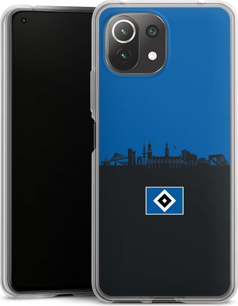 DeinDesign Handyhülle für Xiaomi Mi 11 Lite 5G Silikon Hülle Case Smartphone Schutzhülle HSV Hamburg Skyline