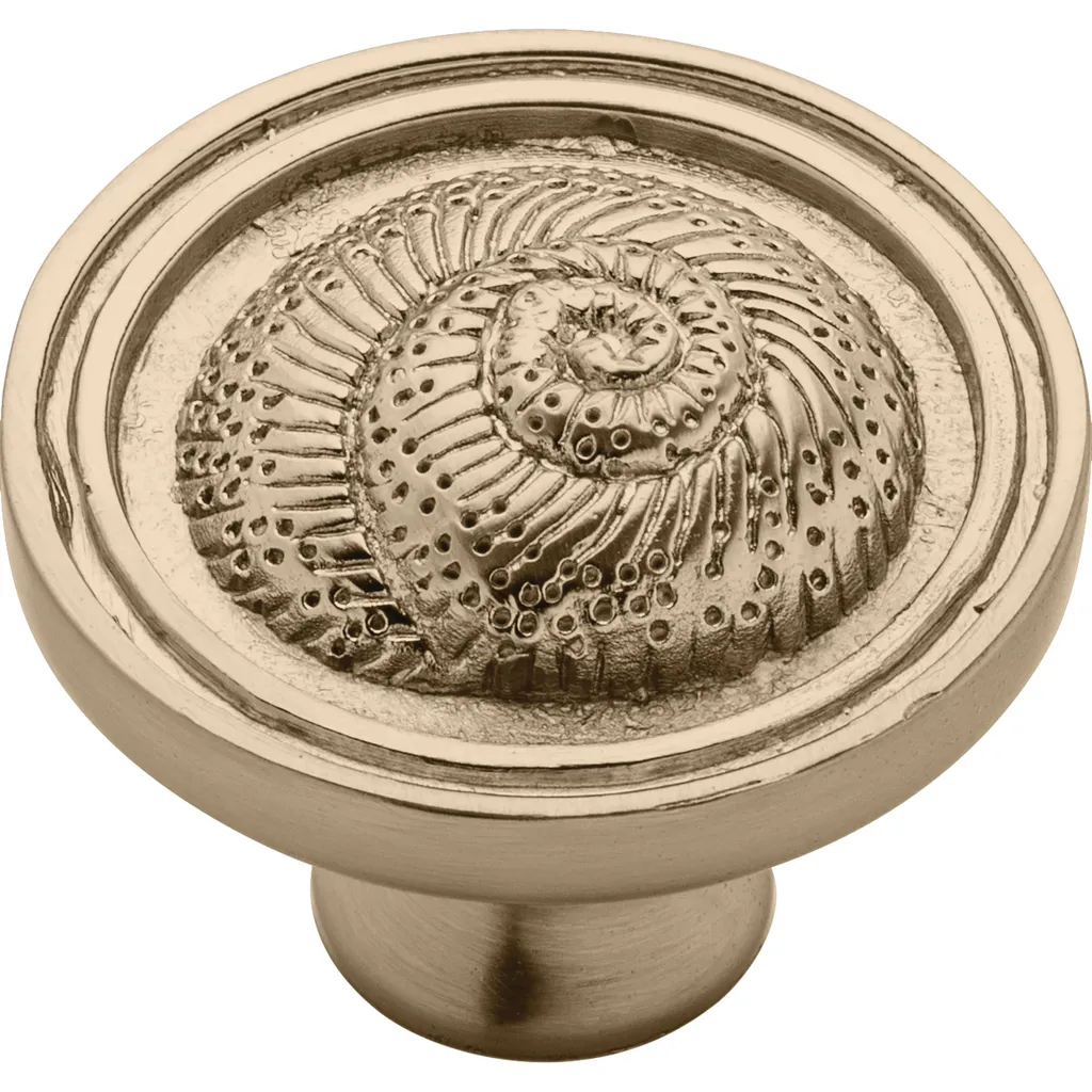 Boutons d'Armoire Design Nautilus en Bronze Champagne 37mm - Set de 5