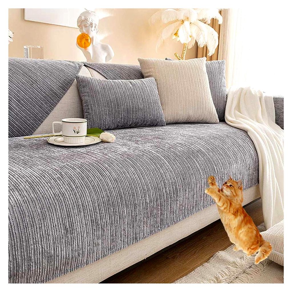 Couchbezug I Form Stretch U-Form XXL Sofaüberwurf Decke Sofabezug Ecksofa Samt Couchschoner Eckcouch Hund Katze Sofaschoner 4/3/2/1 Sitzer, M-110x...