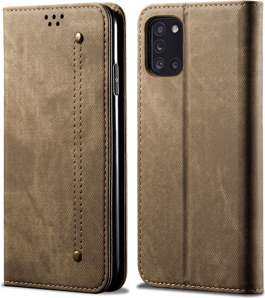 Galaxy A31 Hülle, LaimTop Denim Leder Brieftasche Magnetverschluss Flip Bookstyle Schutzhülle mit Standfunktion für Samsung Galaxy A31 Samsung G...