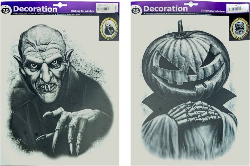 Fensterdeko Nosferatu & Kürbiskönig Halloween deko