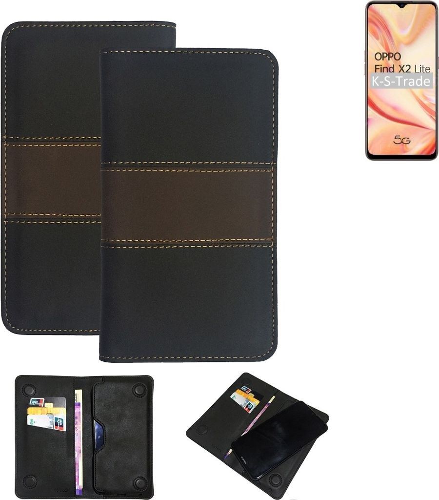 K-S-Trade Hülle Handyhülle kompatibel mit Oppo Find X2 Lite Schutzhülle Walletcase Bookstyle Tasche Schutz Case Handytasche Wallet Cover Kunstleder