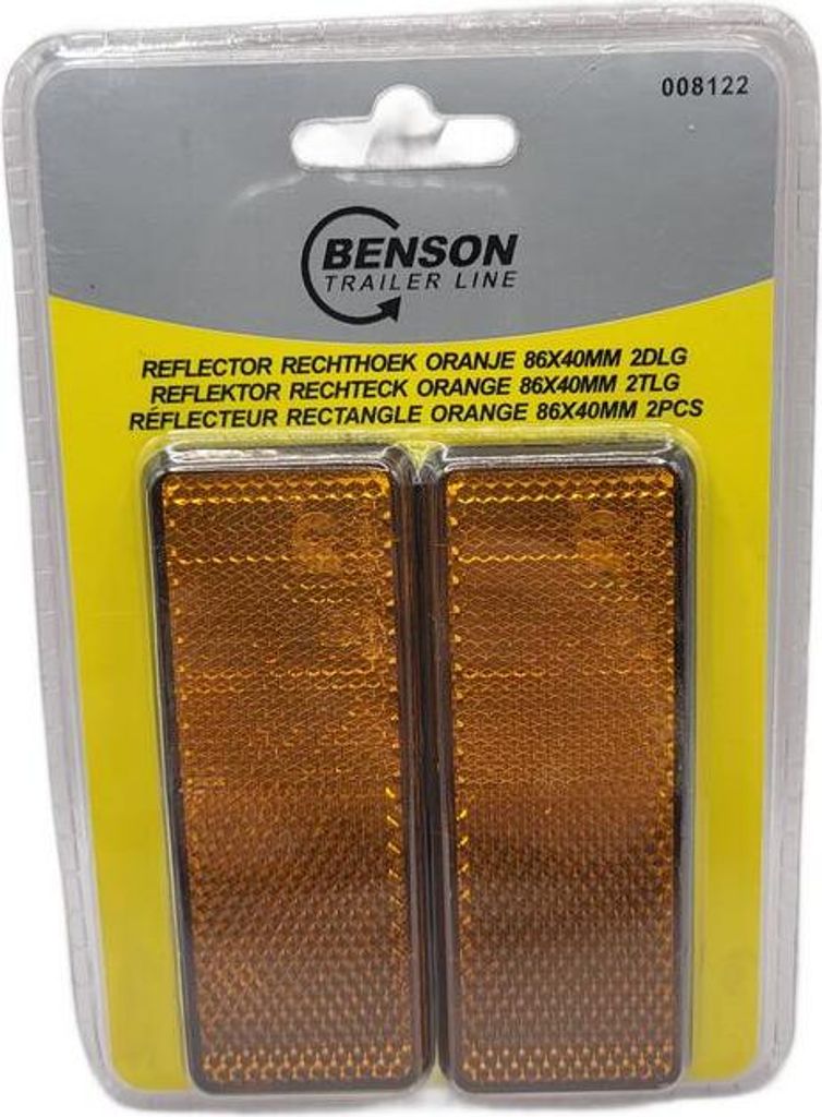 Reflektor rechteckig orange 90 x 40 mm 2 Stk
