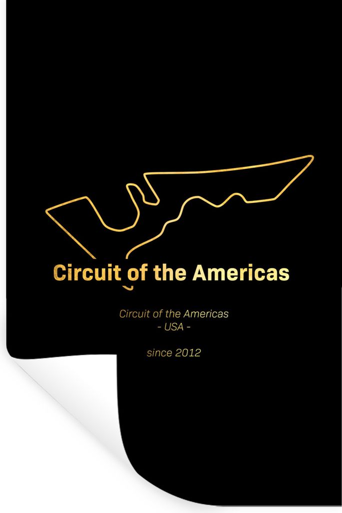 MuchoWow Wandtattoo Wandsticker Wandaufkleber Amerika - F1 - Rennstrecke 40x60 cm Selbstklebend und Repositionierbar - Wierderverwendbar - Selbst...