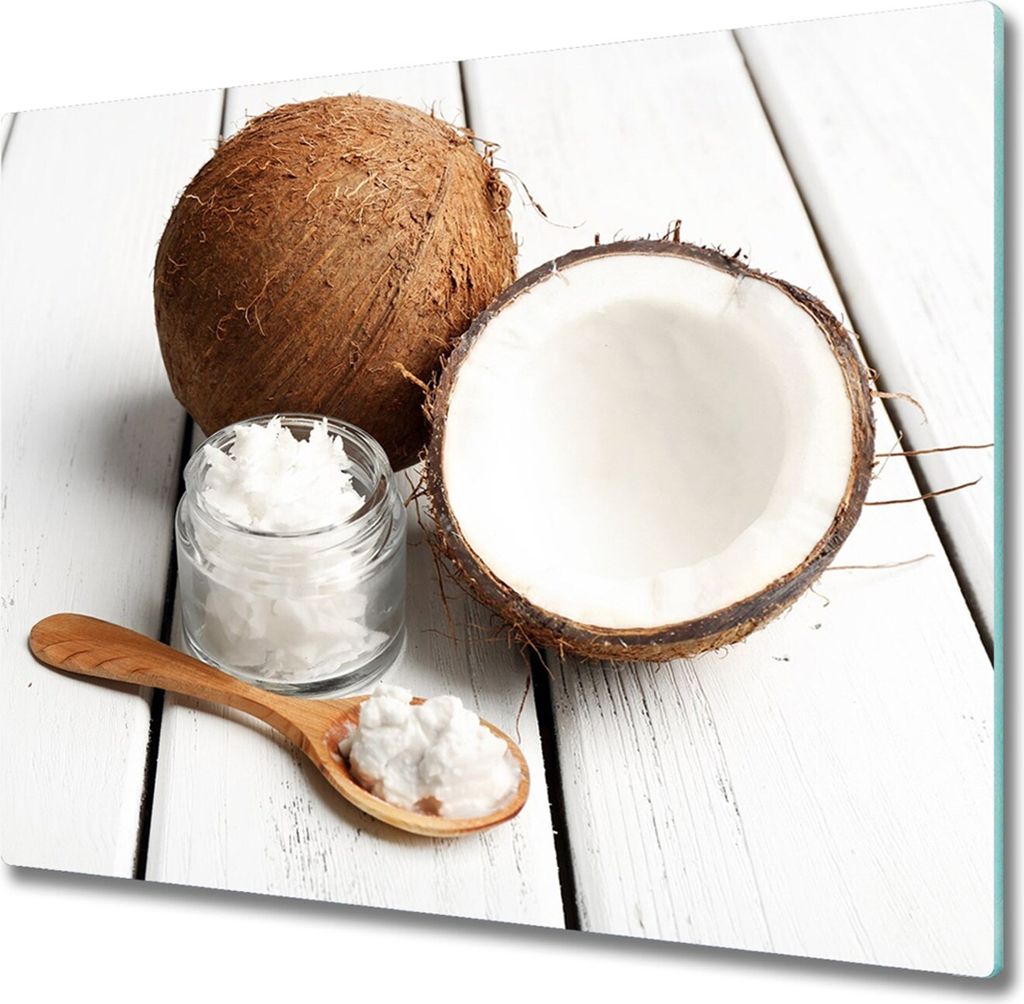 Glas Herdabdeckplatte 60x52 cm Spritzschutz Glasabdeckplatte Schneidebrett Kokosnussöl