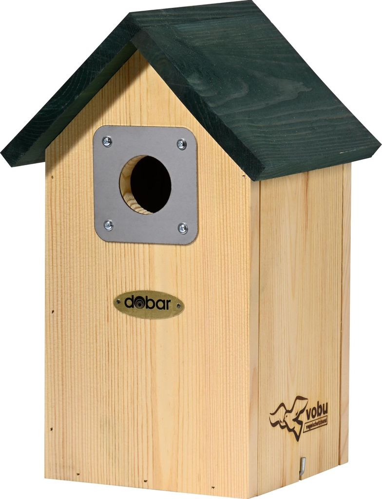 dobar VOBU-Nistkasten Spitzdach für Zaunkönig aus Holz, 16x16,x5x28 cm