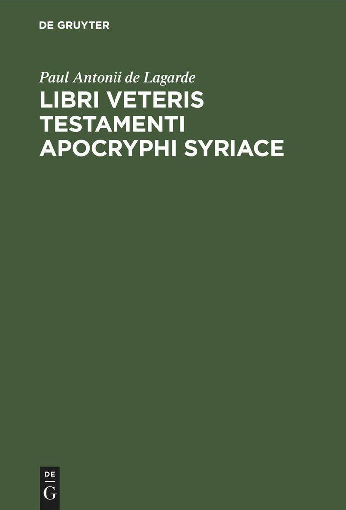 Libri Veteris Testamenti Apocryphi Syriace