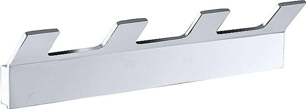 BOLO Hakenleiste mit 4 Haken Messing Chrom poliert 205x46x33 mm für Bad & Küche >> zum Bohren