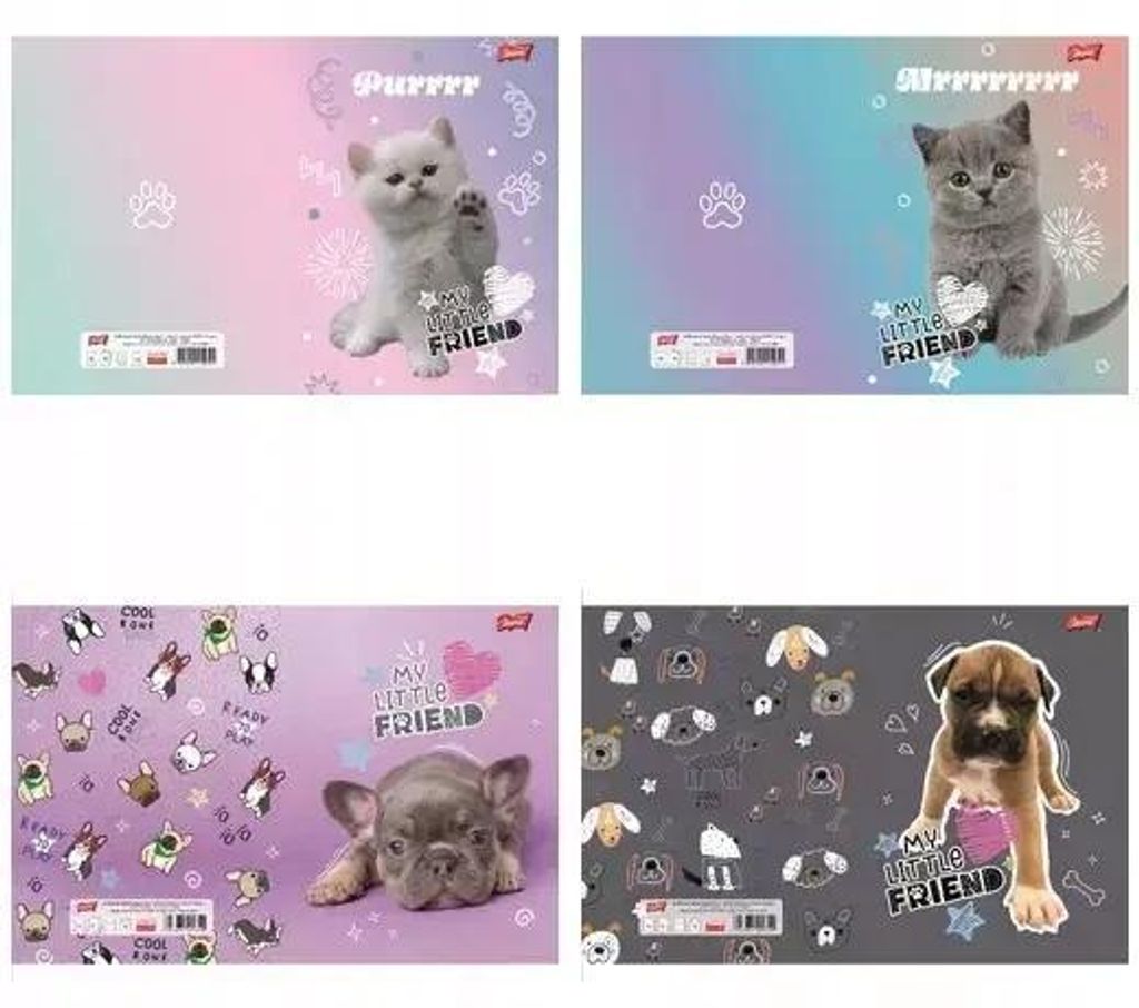 Notizbuch A5/32K, 2-farbig liniert, „My little friend“ (15 Stück) – UNIPAP